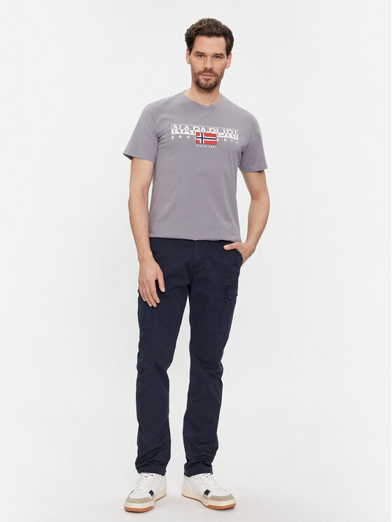 Napapijri Napapijri T-Shirt S-Aylmer NP0A4HTO Szary Regular Fit