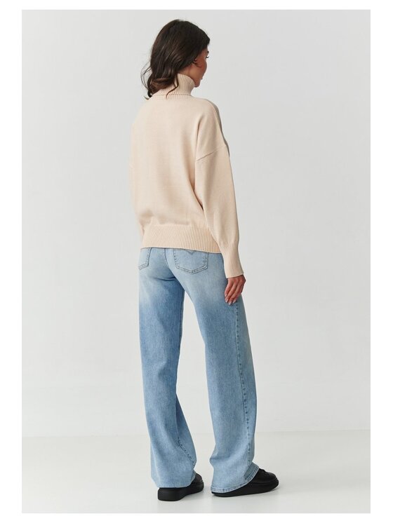 Makadamia Makadamia Sweter S165 Beżowy Loose Fit