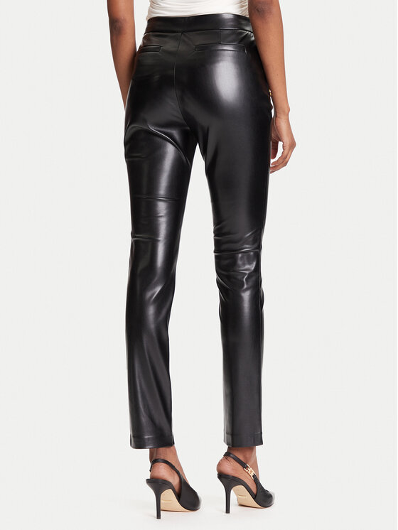 Marciano Guess Marciano Guess Nohavice z imitácie kože 5YGB16 7363A Čierna Slim Fit