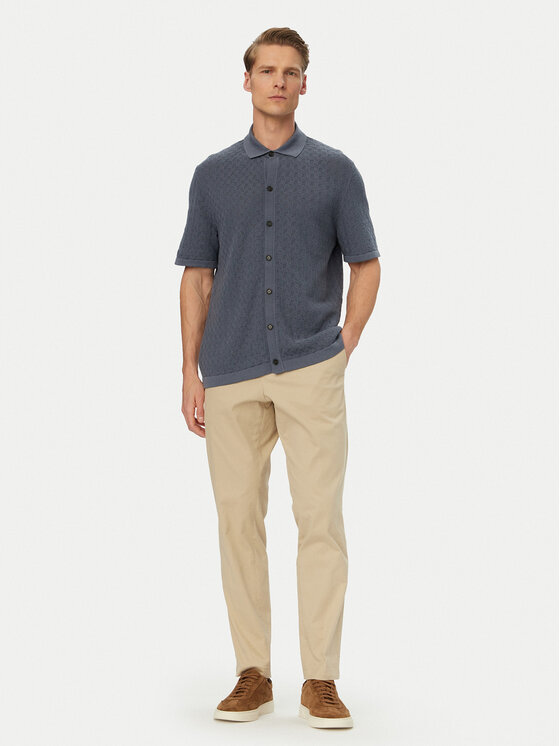 BOSS BOSS Srajca H-Nappo 50560494 Modra Regular Fit