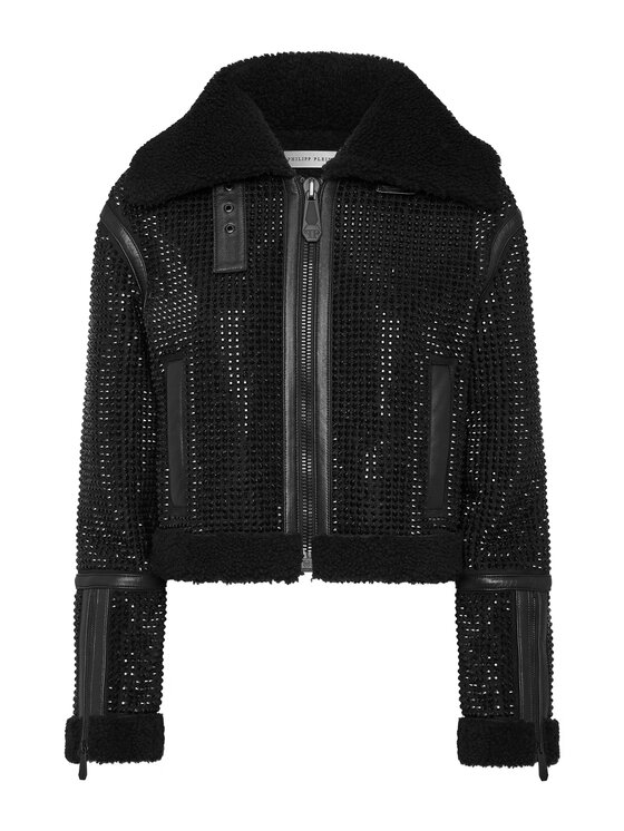 PHILIPP PLEIN PHILIPP PLEIN Vatovaná bunda 22363 Černá Regular Fit