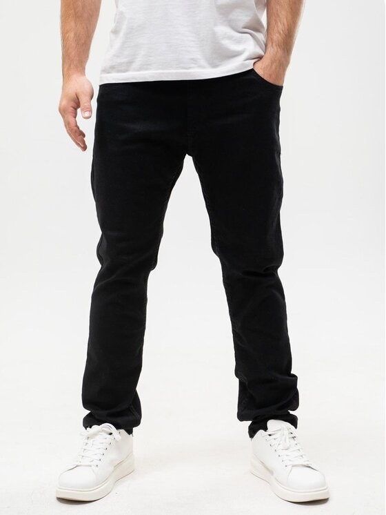 Urban City Urban City Jeansy Spodnie Jeansowe Męskie Czarne UrbanCity Pocket Logo 36 Czarny Regular Fit