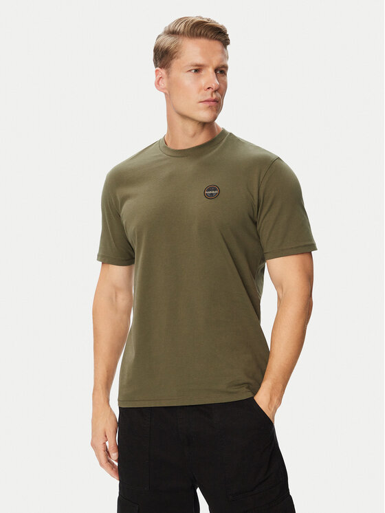 Napapijri Napapijri T-särk S-Badge NP0A8949 Khakivärviline Regular Fit