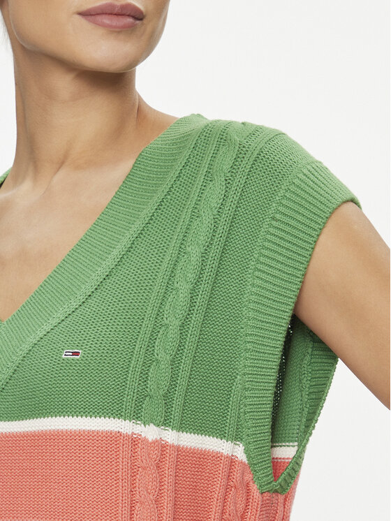 Tommy Jeans Tommy Jeans Pulover DW0DW15855 Verde Regular Fit