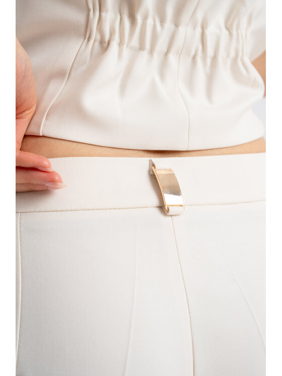 CLICK CLICK Παντελόνι υφασμάτινο 30-340 Εκρού Regular Fit