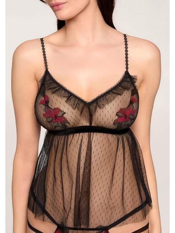 Poupée Marilyn Poupée Marilyn Komplet bielizny ROSE AND LOVE Czarny A-Line Fit
