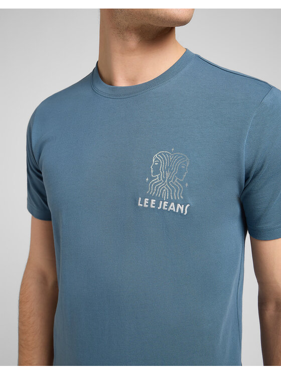 Lee Lee T-Shirt SS ELEVATED Niebieski Regular Fit