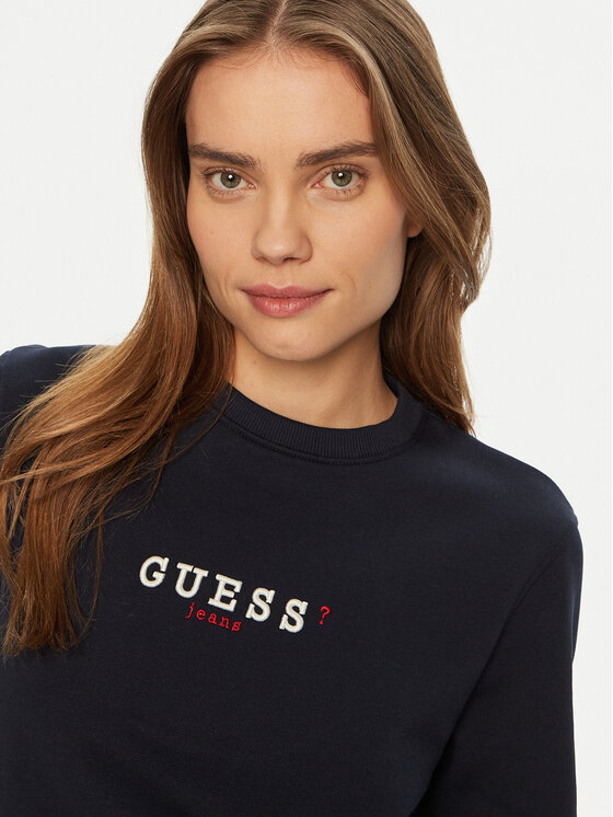 Guess Jeans Guess Jeans Pulóver W5RQ28 K68I4 Sötétkék Regular Fit