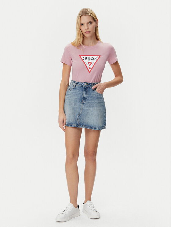 Guess Guess Marškinėliai W1YI1B I3Z14 Violetinė Regular Fit