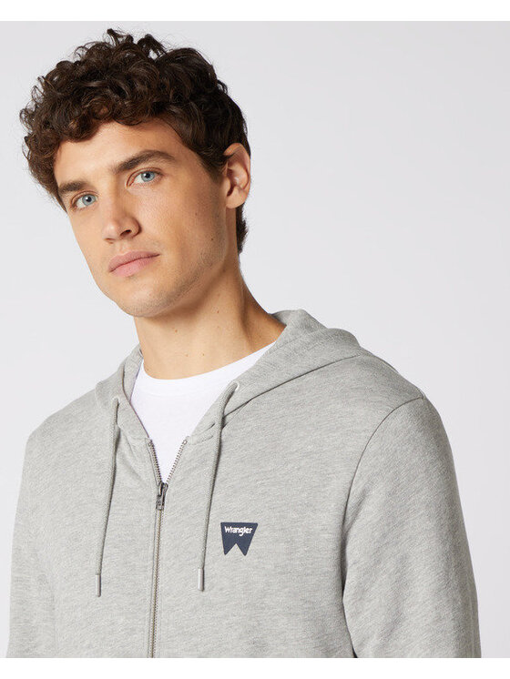Wrangler Wrangler Felpa SIGN OFF ZUPTHRU Grigio Regular Fit