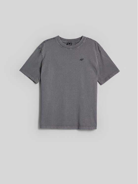 4F 4F T-Shirt 4FKAW26TTSHF4506-26S Šedá Loose Fit
