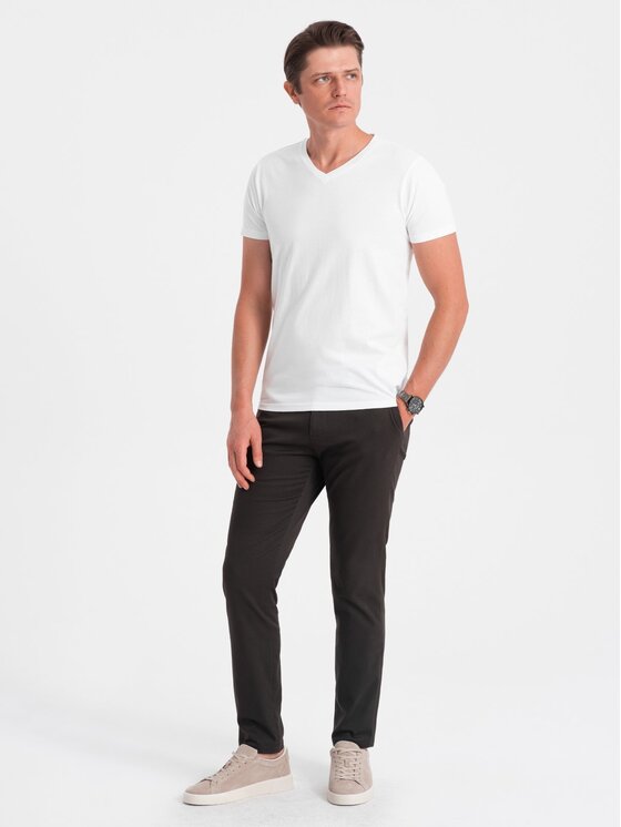 Ombre Ombre T-Shirt OM-TSBS-0145 Biały Classic Fit