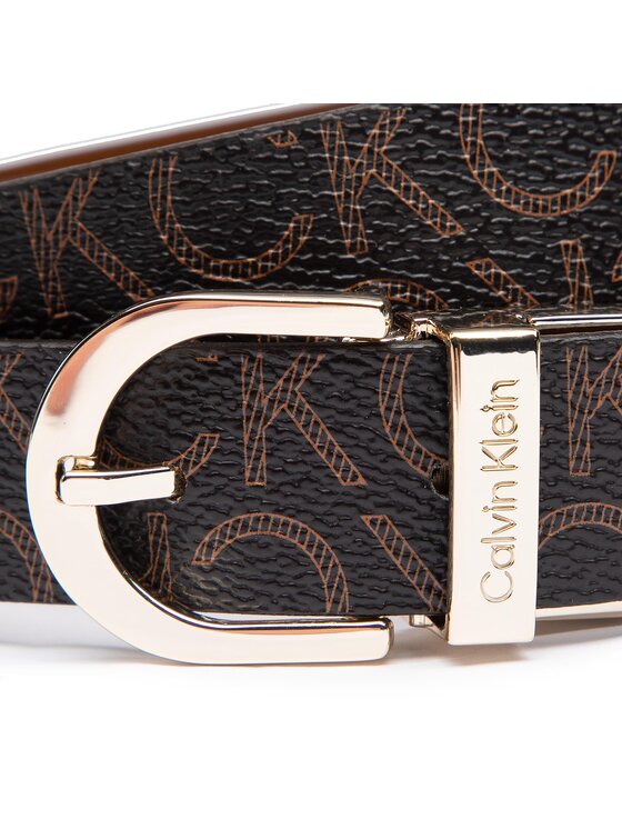 Calvin Klein Calvin Klein Dámsky opasok Ck Must Rd Buckle Rev 2.5Belt K60K609981 Hnedá