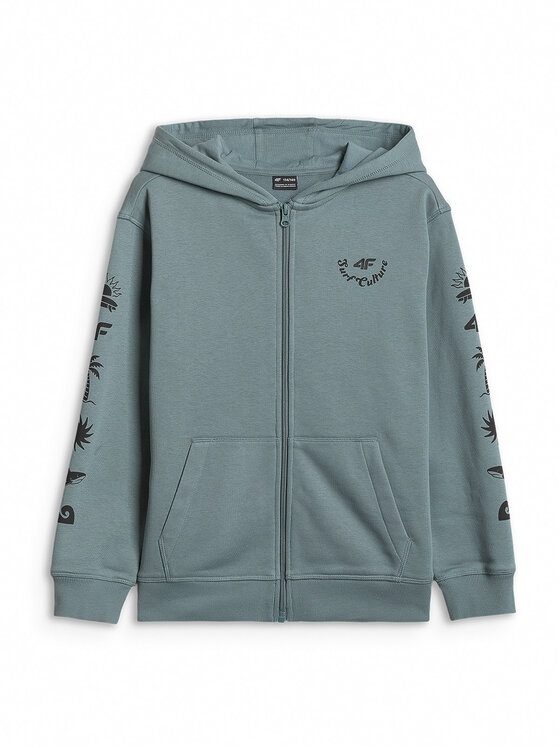 4F 4F Bluza SKATE & RIDE Turkusowy Loose Fit