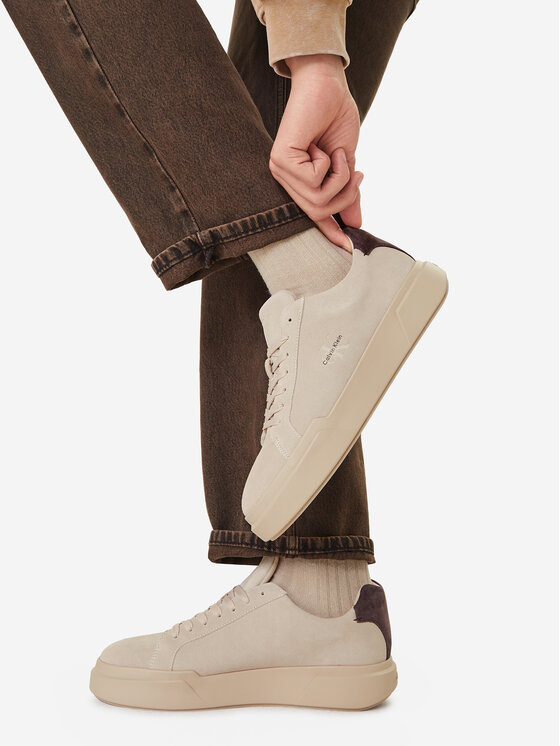 Calvin Klein Calvin Klein Laisvalaikio batai Chunky Cupsole Laceup Su YM0YM01453 Smėlio