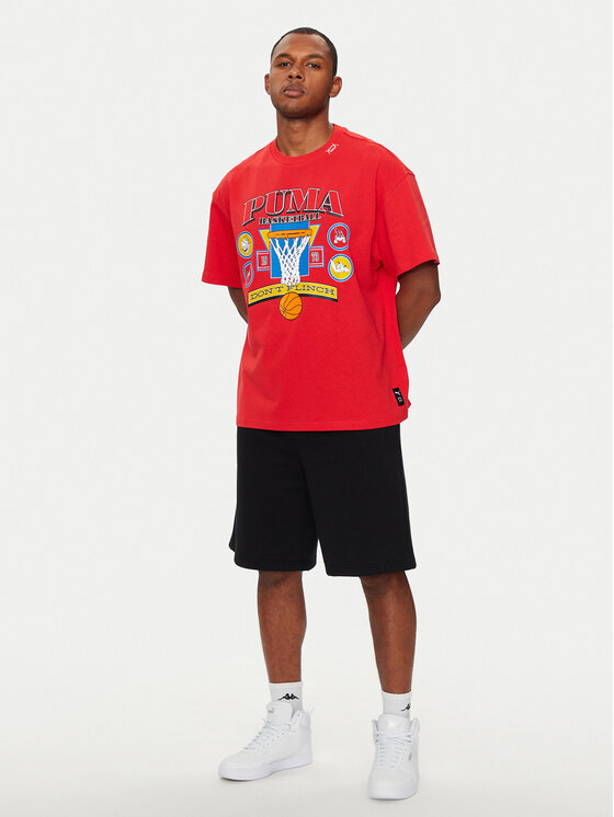 Puma Puma T-Shirt Crowd Craze 2 627215 Czerwony Oversize