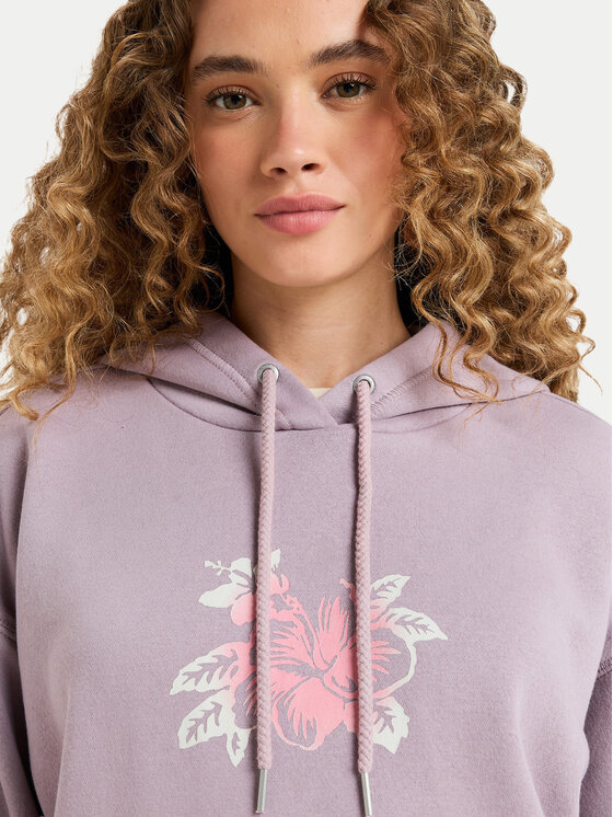 Roxy Roxy Mikina Perfect Place Brushed ERJFT05032 Fialová Regular Fit