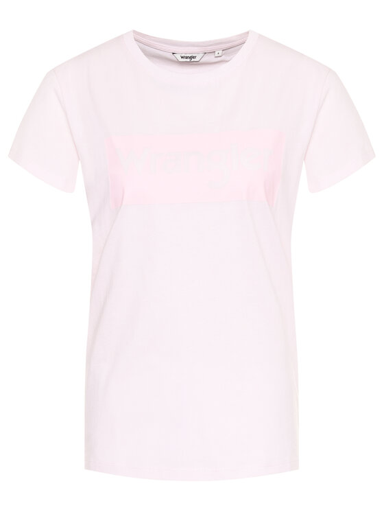 Wrangler Wrangler T-Shirt Logo Tee W7P3EVXBJ 112132040 Różowy Regular Fit