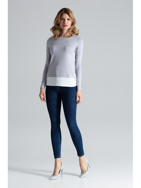 FIGL FIGL Blúzka M374 Sivá Regular Fit