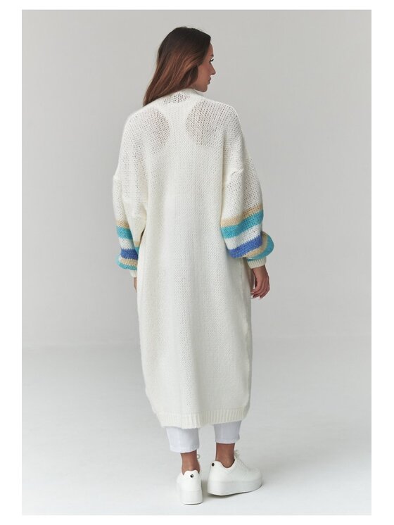Makadamia Makadamia Sweter S174 Biały Loose Fit