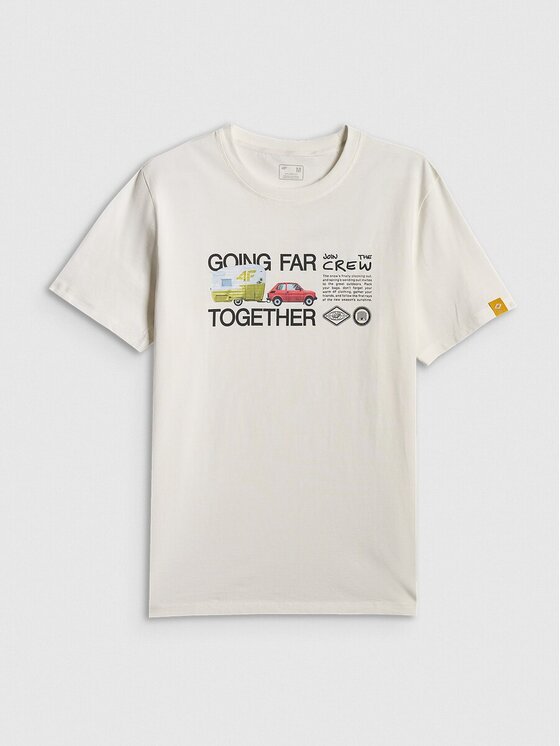 4F 4F T-Shirt 4FRSS26TTSHM3810-11S Bílá Regular Fit