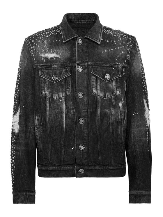PHILIPP PLEIN PHILIPP PLEIN Giacca di jeans 22541 Grigio Regular Fit