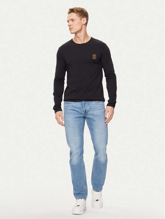 Versace Versace Garo piedurkņu kreklu komplekts AU10197 Melns Slim Fit