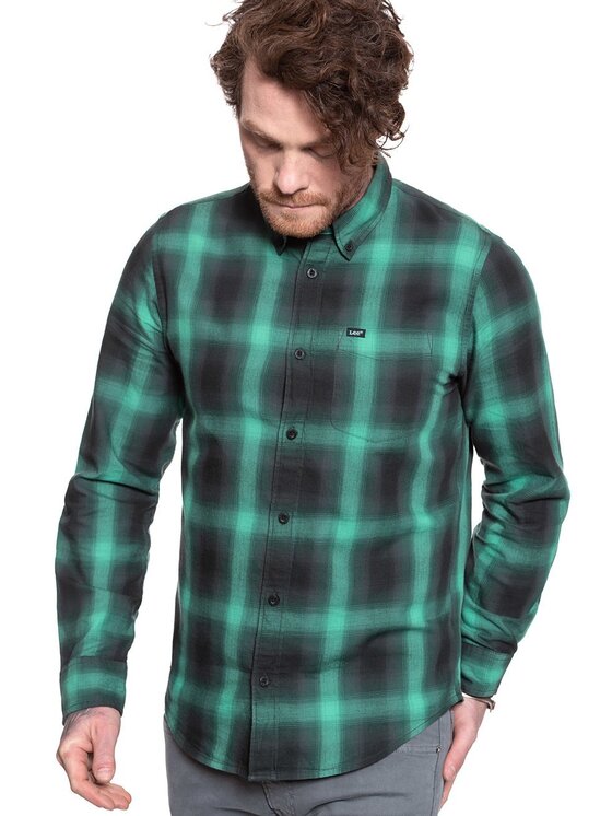 Lee Lee Koszula BUTTON DOWN Czarny Regular Fit