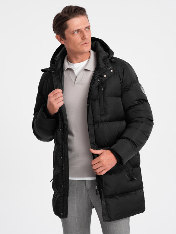 Ombre Ombre Zimní bunda OM-JALJ-0147 Černá Regular Fit