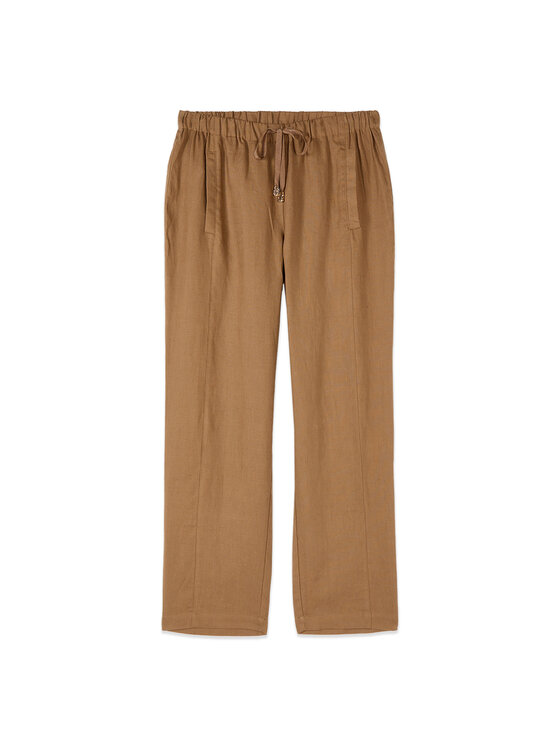 Oltre Oltre Pantaloni di tessuto P061J102597N0F2 Crema Regular Fit