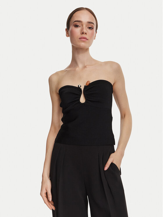 Guess Top W6YR37 Z1042 Negru Slim Fit