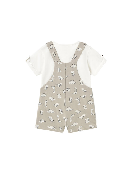 Mayoral Mayoral Completo T-shirt e salopette 1650 Beige Regular Fit