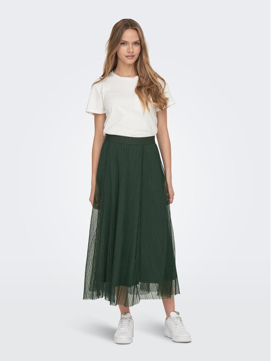 ONLY ONLY Spódnica midi 15214303 Zielony Regular Fit