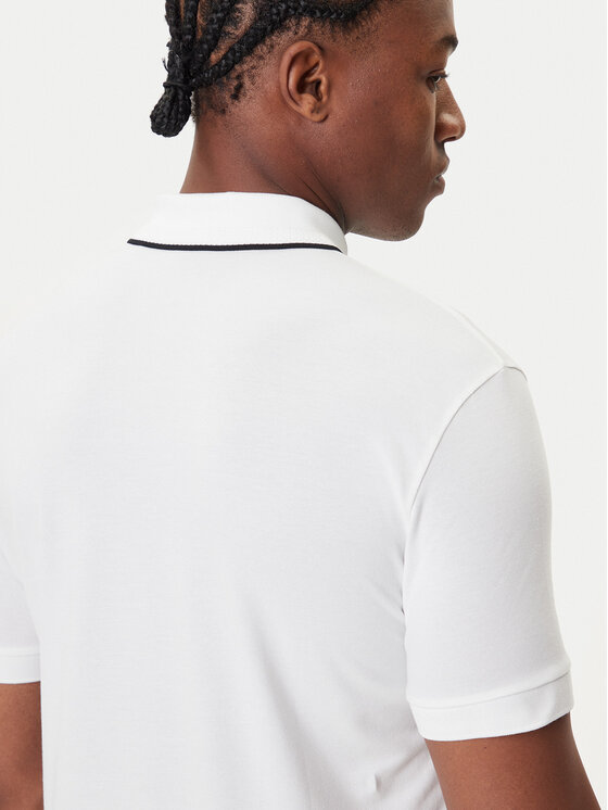 BOSS BOSS Polo majica Philix 50544450 Bela Slim Fit