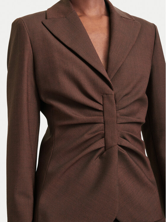 Marella Marella Marynarka Fumana 2623046032 Brązowy ciemny Slim Fit