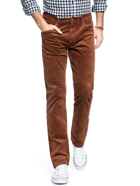 Wrangler Wrangler Pantaloni di tessuto 11MWZ Marrone Slim Fit