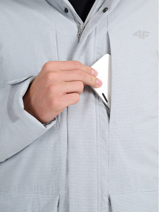 4F 4F Parka URBAN COMMUTER Szary jasny Regular Fit
