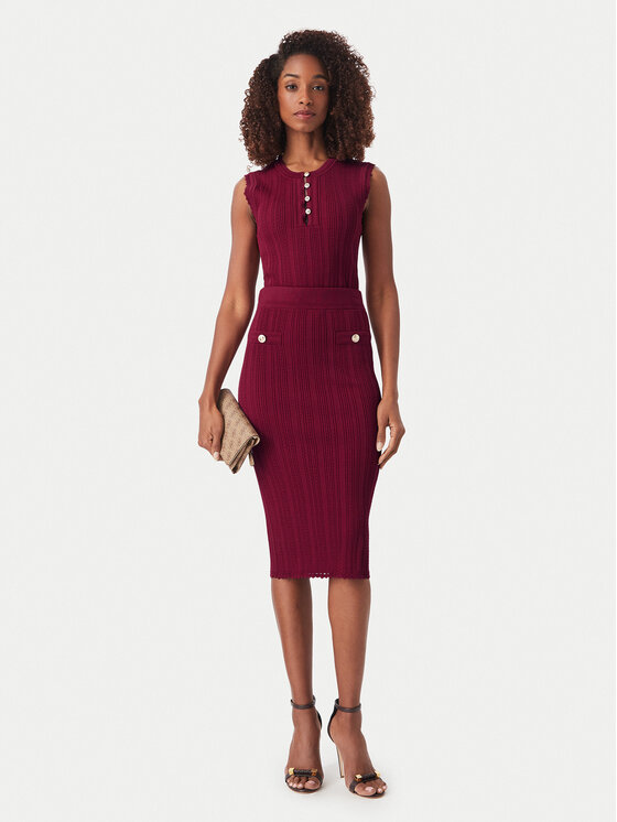 Guess Guess Spódnica ołówkowa W6YD23 Z0974 Bordowy Slim Fit