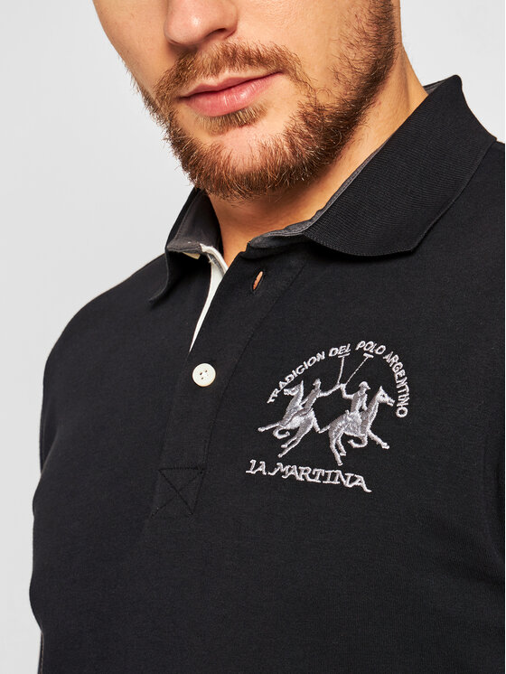 La Martina La Martina Polo QMP008 JS169 Noir Regular Fit