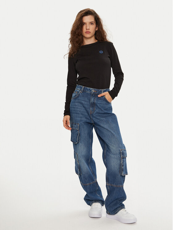 HUGO Hugo Blūze Daliria_B 50520316 Melns Regular Fit