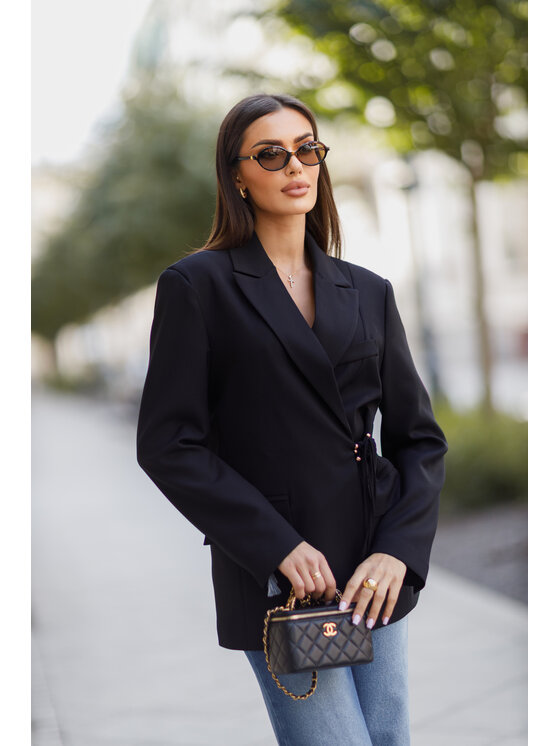 LilaLou LilaLou Marynarka Whisper Czarny Regular Fit