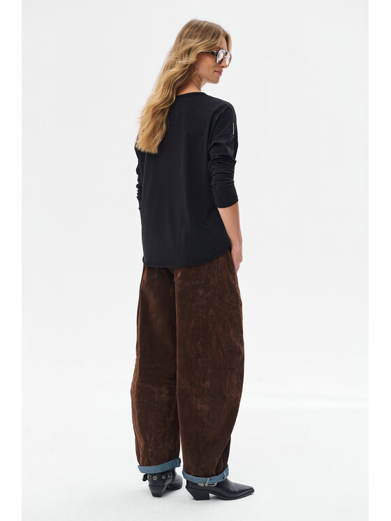 blue shadow blue shadow Bluzka Kuri Czarny Regular Fit
