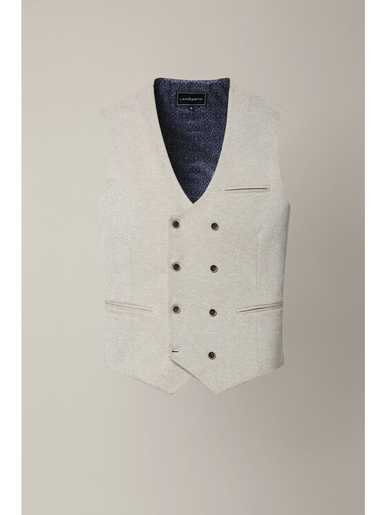 Lancerto Lancerto Kamizelka garniturowa Montefalco KA131126000002 Beżowy Slim Fit