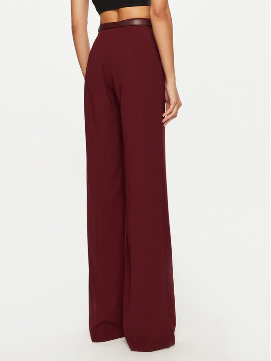 Elisabetta Franchi Elisabetta Franchi Hlače iz tkanine PA-061-47E2-V300 Bordo rdeča Regular Fit