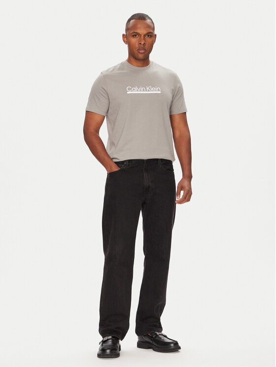 Calvin Klein Calvin Klein Тишърт Outline Tape Graphic LV04RC852G Сив Regular Fit