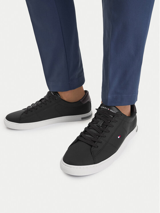 Tommy Hilfiger Tommy Hilfiger Sneakersy Essential Leather Detail Vulc FM0FM04047 Czarny