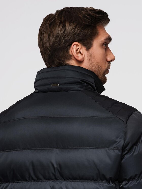 Ombre Ombre Kurtka przejściowa OM-JALP-0218 Czarny Regular Fit