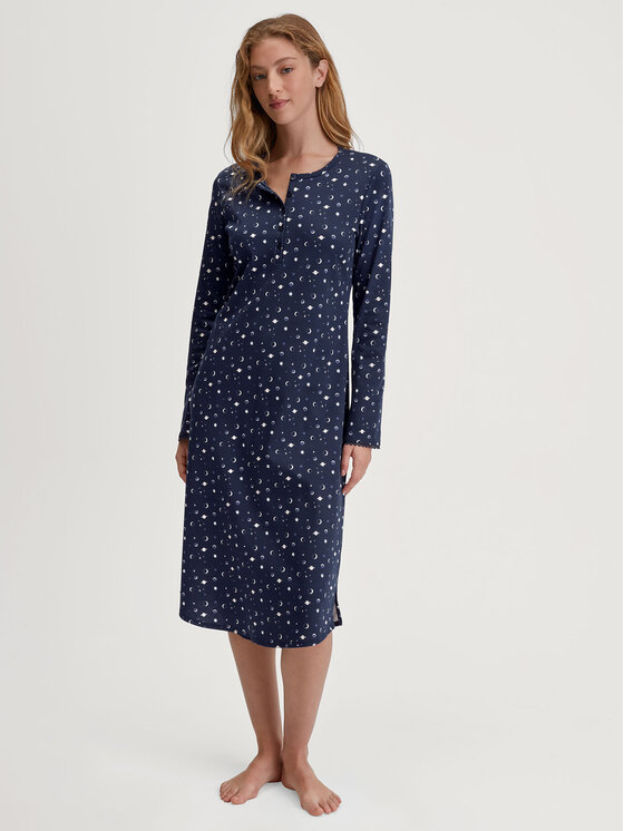 Calida Calida Koszula nocna 36351 Granatowy Comfortable Fit