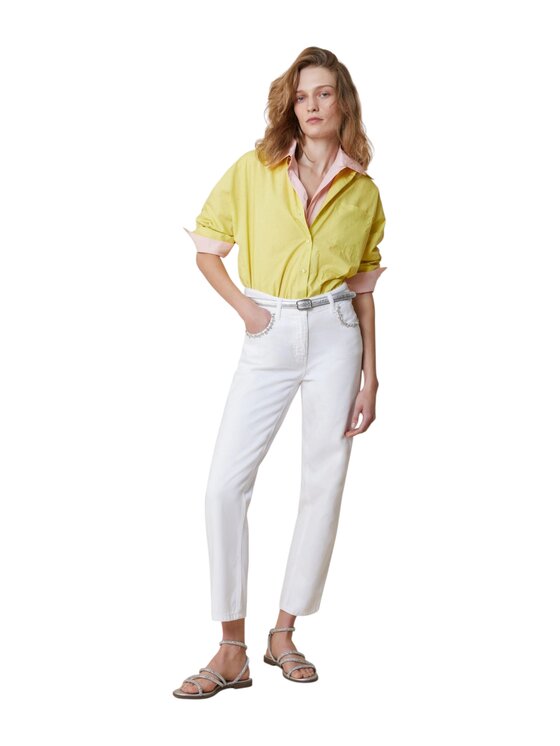 Pennyblack Pennyblack Chinosy 2511181032200-001 Biały Regular Fit