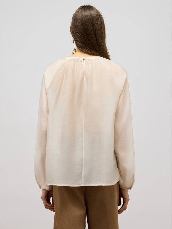 Oltre Oltre Blusa 2498J000741N021 Bianco Regular Fit